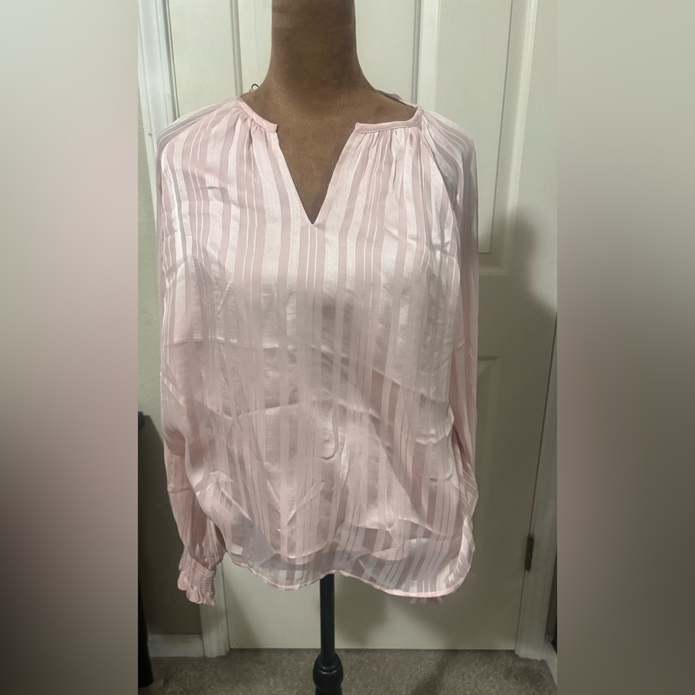 Express Light Pink Striped Blouse